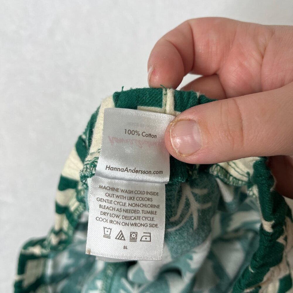 Hanna Andersson Womens Holiday Flannel Pajama Bottom Size M Green Winter Tree - Picture 4 of 12